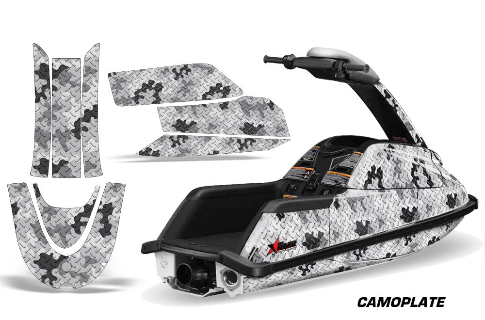 Yamaha Superjet Freestyle Jet Ski Graphic Kit (Round Nose) All Years Camo Plate Silver