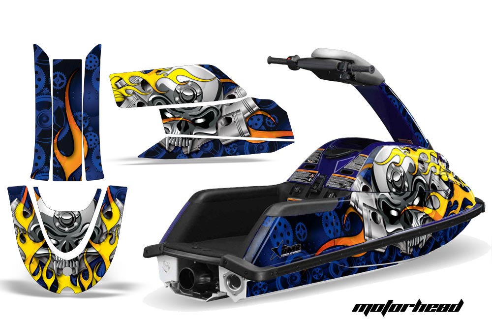 Yamaha Superjet Freestyle Jet Ski Graphic Kit (Round Nose) All Years Motorhead Blue