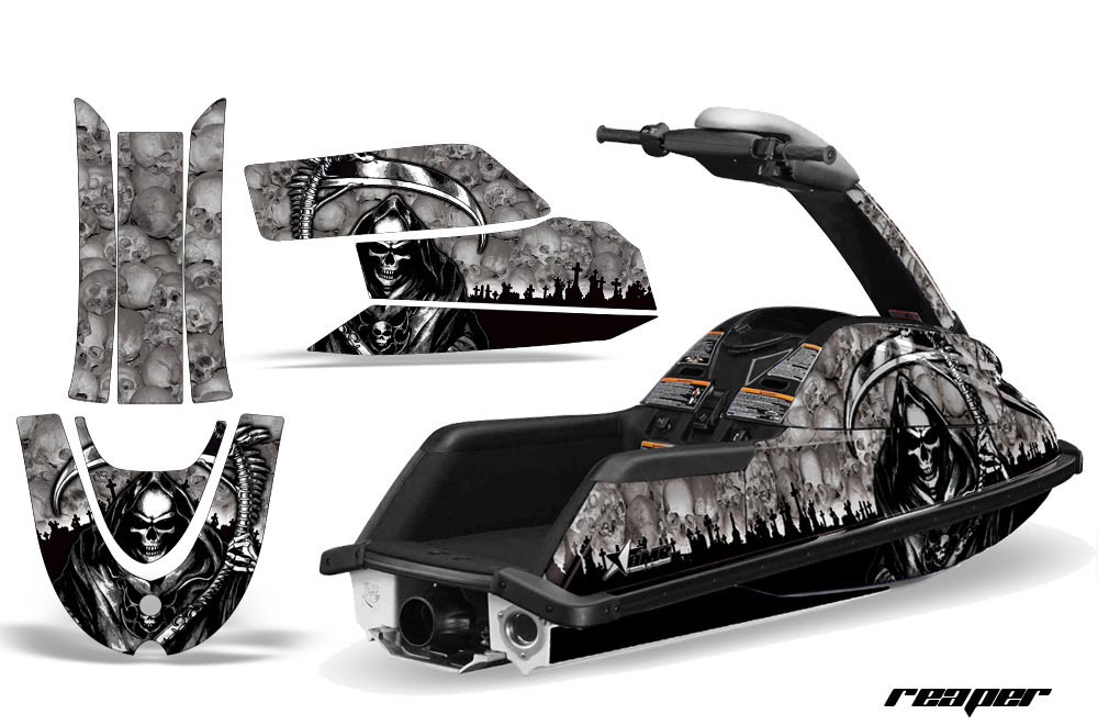 Yamaha Superjet Freestyle Jet Ski Graphic Kit (Round Nose) All Years Reaper Silver