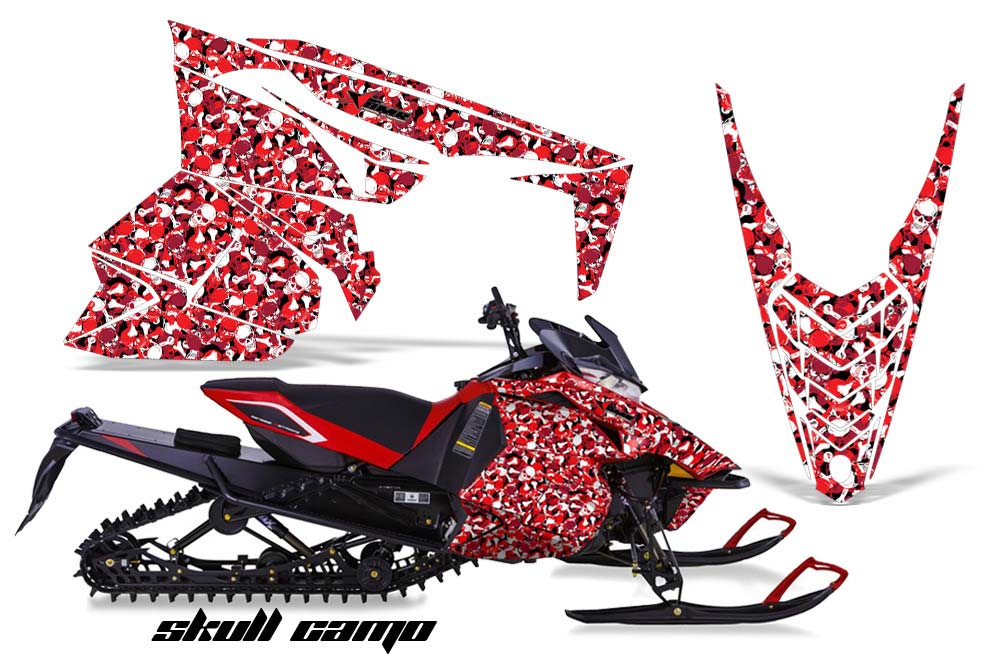 Yamaha Viper SR / SRT / RTX / SE Sled Graphic Kit - 2014-2016 Skull Camo Red