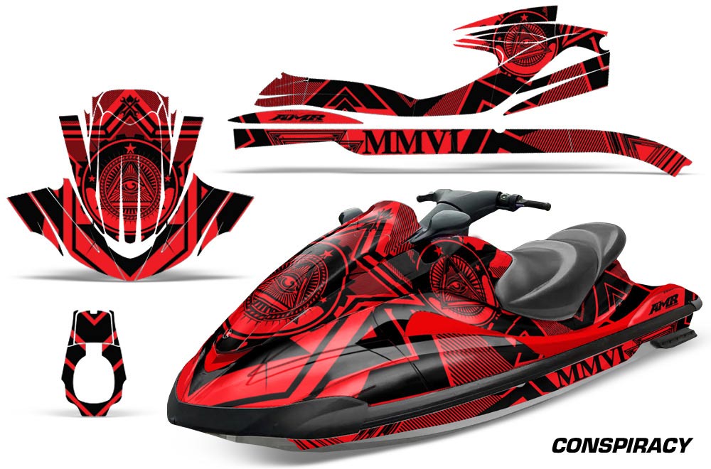 Yamaha Wave Runner Jet Ski Graphic Kit 2002-2005 Conspiracy Red