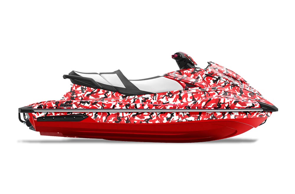 Yamaha Wave Runner GP 1800 Jet Ski Graphic Kit 2017 Morning Wood - Urban Camo Red