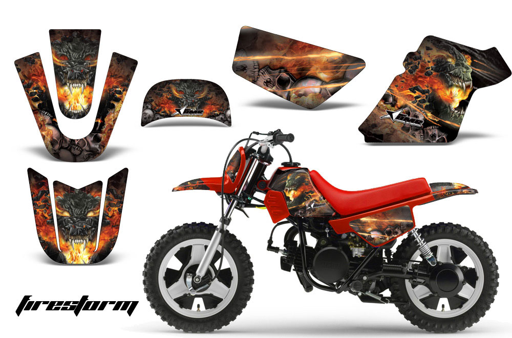 Yamaha PW80 Dirt Bike Graphic Kit - 1996-2006 Firestorm Black