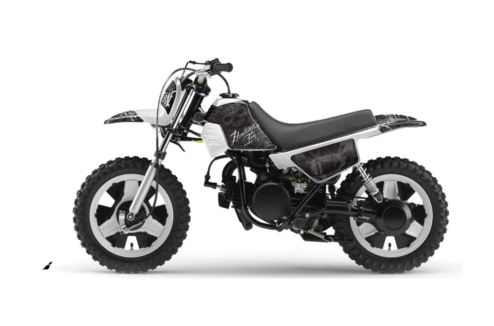 Yamaha PW50 Dirt Bike Graphic Kit - 1990-2022 Skulls and Hammers SIlver