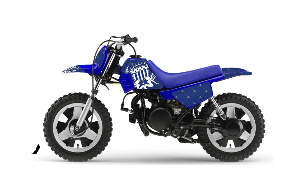 Yamaha PW80 Dirt Bike Graphic Kit - 1996-2006 Silver Star - Reloaded Blue