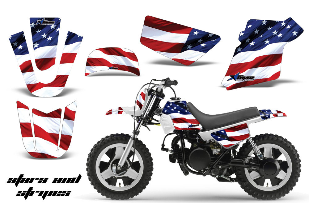 Yamaha PW80 Dirt Bike Graphic Kit - 1996-2006 Stars and Stripes