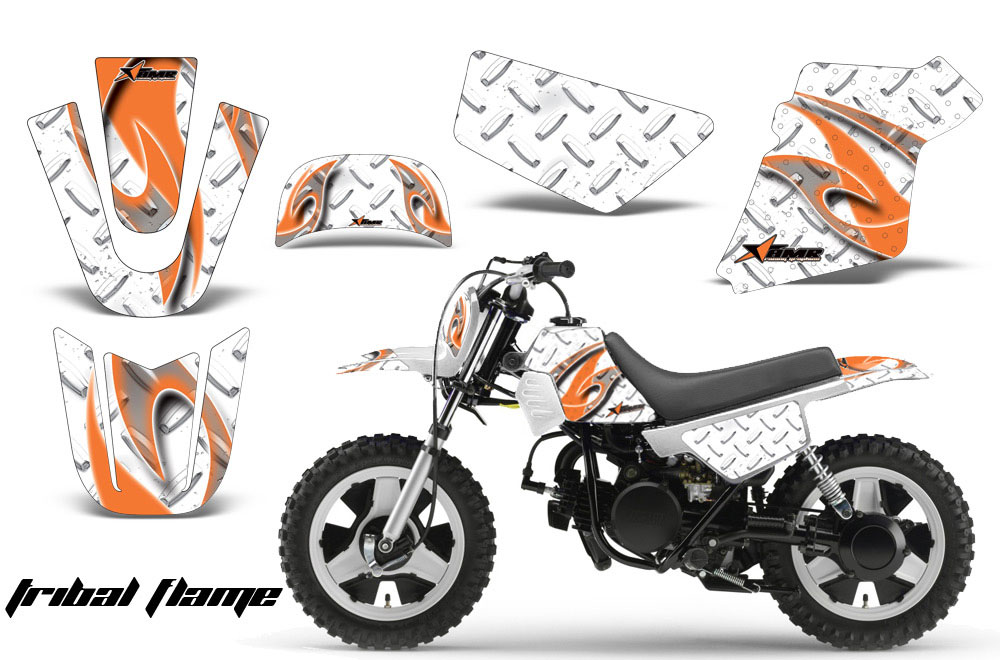 Yamaha PW50 Dirt Bike Graphic Kit - 1990-2022 Tribal Flame White