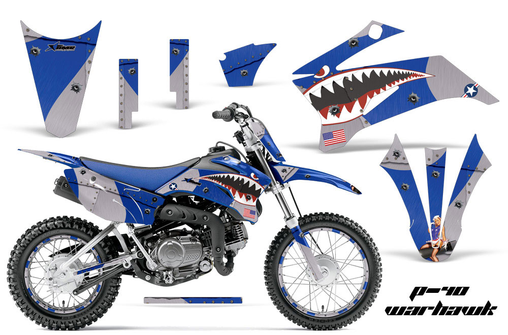 Yamaha TTR110 Dirt Bike Graphic Kit - 2008-2022 P40 Warhawk Blue