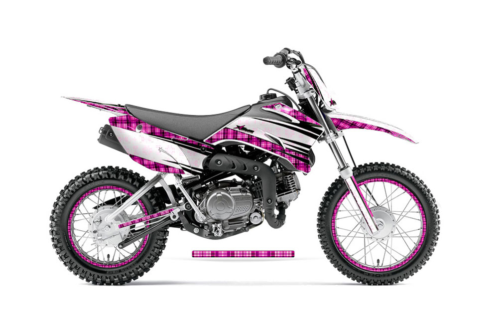 Yamaha TTR110 Dirt Bike Graphic Kit - 2008-2022 Plaid Pink