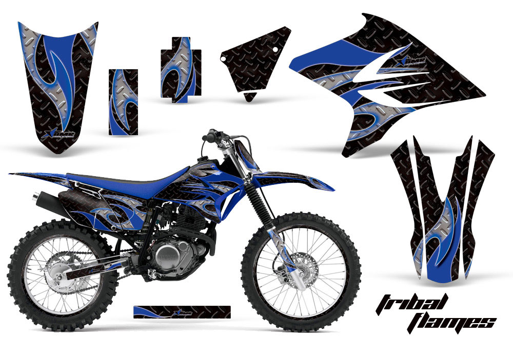 Yamaha TTR230 Dirt Bike Graphic Kit - 2005-2022 Tribal Flames Blue