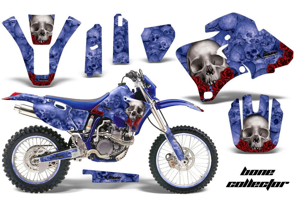 Yamaha WR250 Dirt Bike Graphic Kit - 1998-2002 Bone Collector Blue