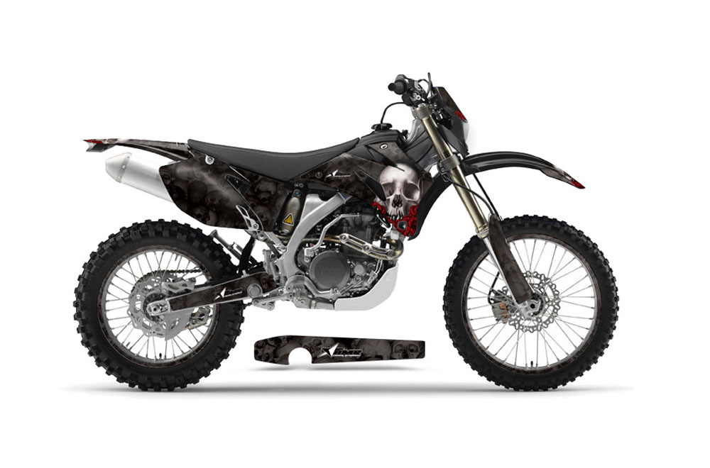 Yamaha WR250F Dirt Bike Graphic Kit - 2007-2014 Bone Collector Black