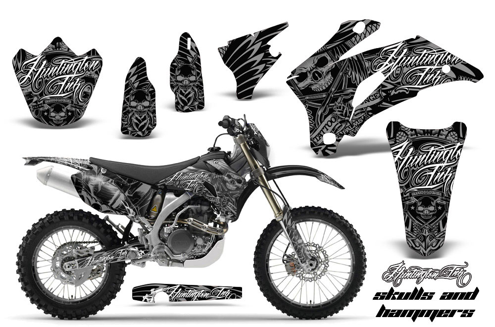Yamaha WR250F Dirt Bike Graphic Kit - 2007-2014 Skulls and Hammers Silver