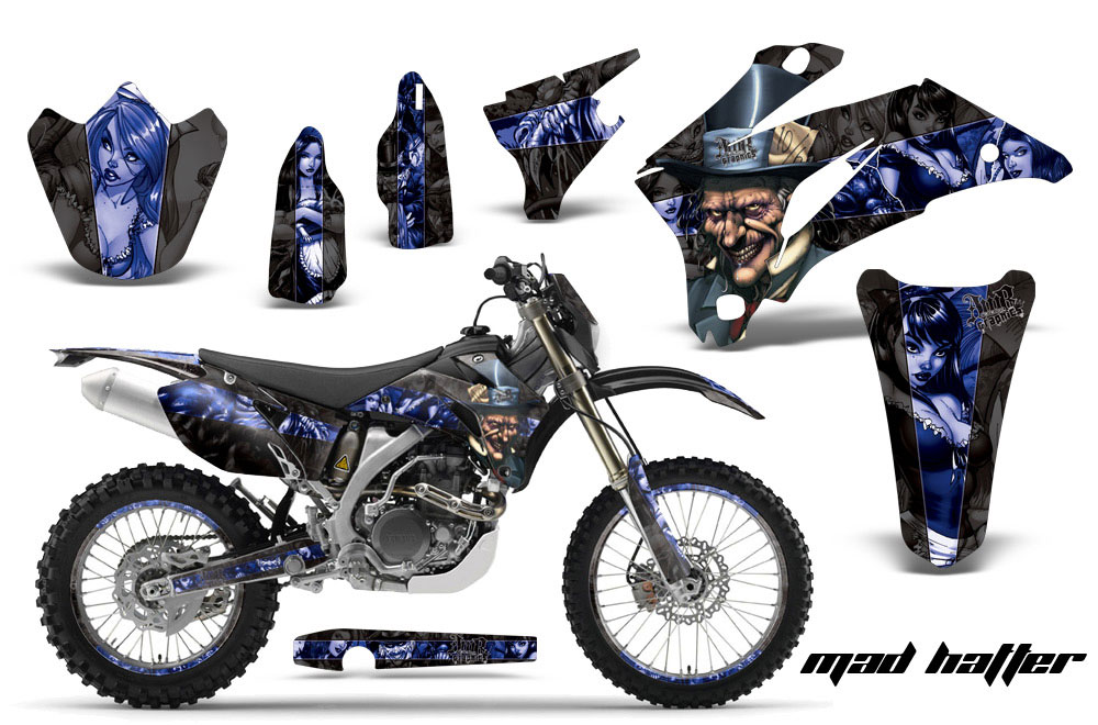 Yamaha WR250F Dirt Bike Graphic Kit - 2007-2014 Mad Hatter Blue