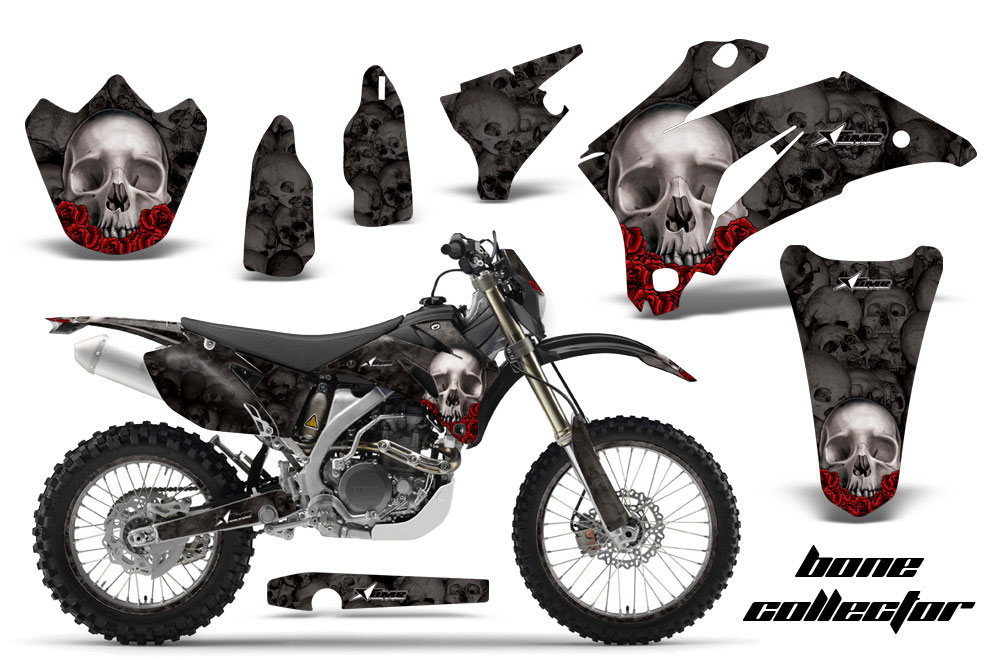 Yamaha WR250F Dirt Bike Graphic Kit - 2007-2014 Bone Collector Black