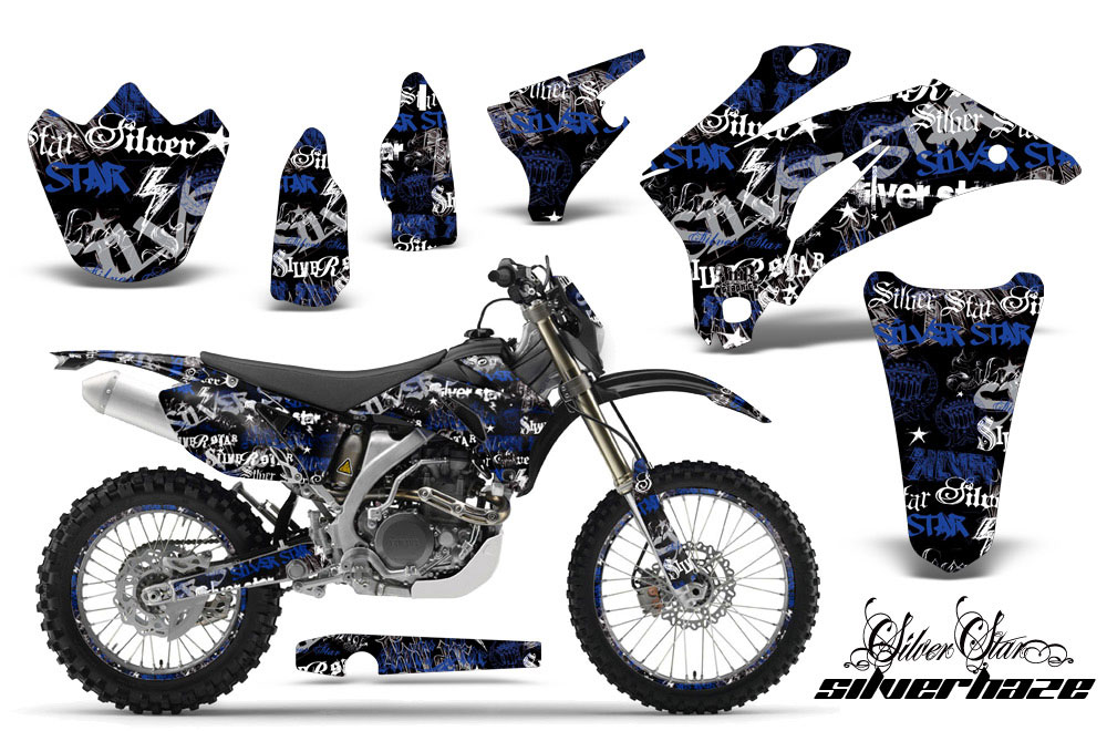 Yamaha WR250F Dirt Bike Graphic Kit - 2007-2014 Silver Star - Silverhaze Blue