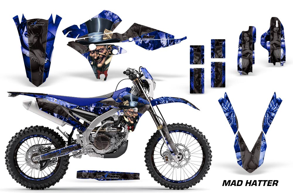 AMR Racing MX Dirt Bike Graphics kit Sticker Decal Compatible with Yamaha WR250F/WR400F/WR426F 1998-2002 Warhawk Blue