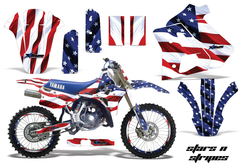Yamaha WR 250Z Dirt Bike Graphic Kit - 1991-1993 Stars and Stripes Red White & Blue