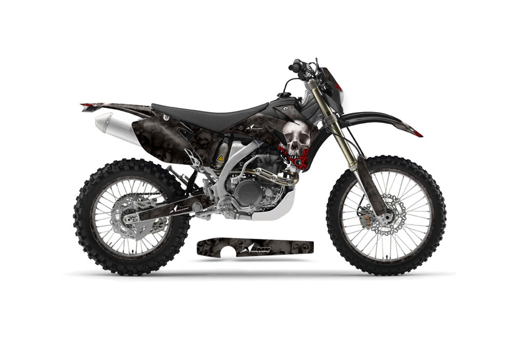 Yamaha WR450F Dirt Bike Graphic Kit - 2007-2011 Bone Collector Black