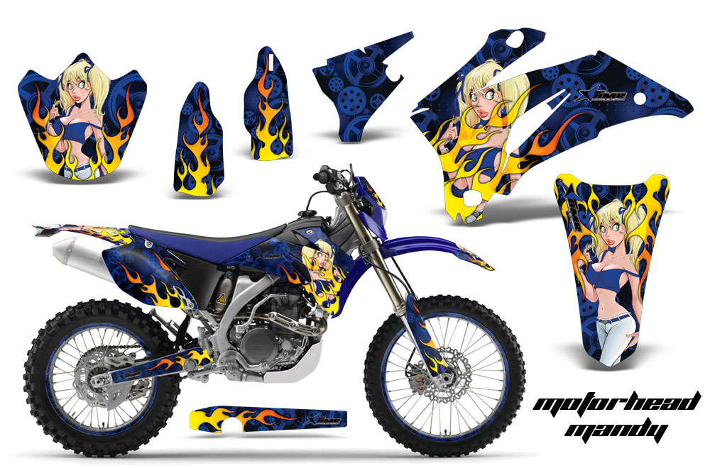Yamaha WR450F Dirt Bike Graphic Kit - 2007-2011 Motorhead Mandy Blue