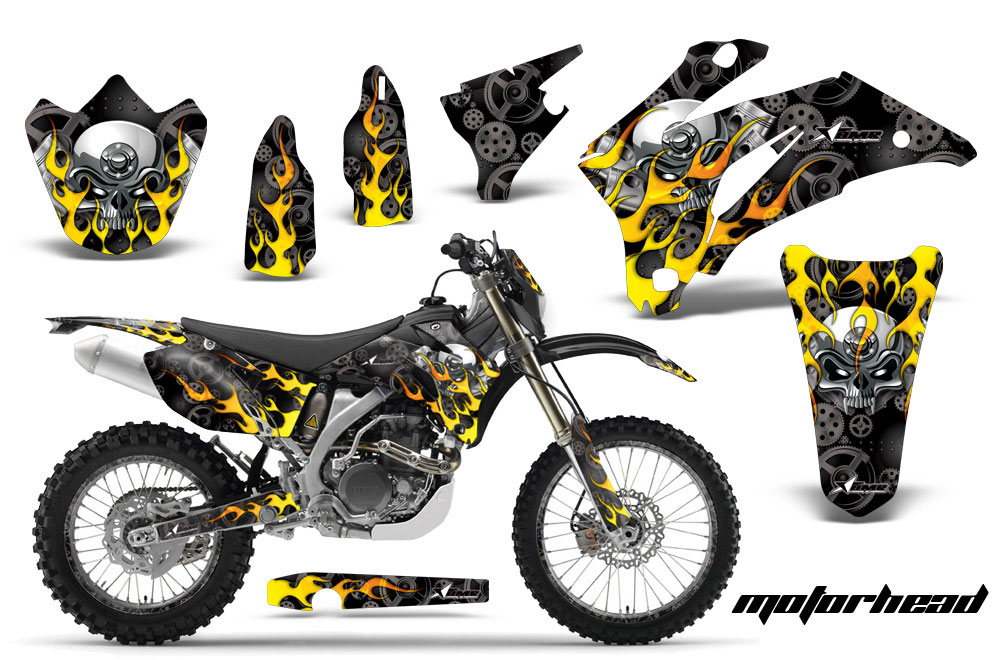 Yamaha WR450F Dirt Bike Graphic Kit - 2007-2011 Motorhead Black