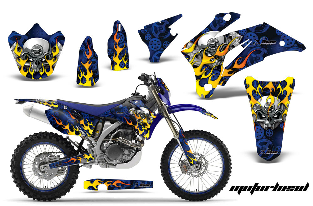Yamaha WR450F Dirt Bike Graphic Kit - 2007-2011 Motorhead Blue
