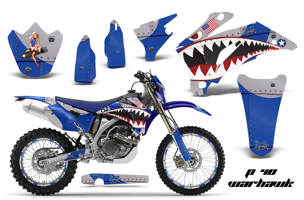 Yamaha WR450F Dirt Bike Graphic Kit - 2007-2011 P40 Warhawk Blue