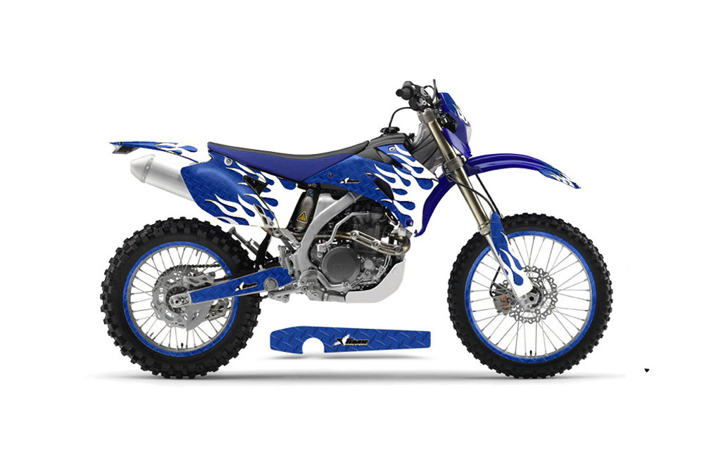 Yamaha WR450F Dirt Bike Graphic Kit - 2007-2011 Diamond Flames Blue