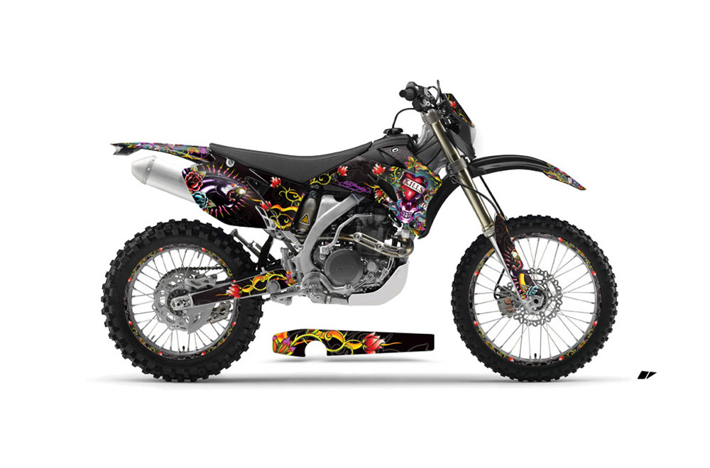 Yamaha WR450F Dirt Bike Graphic Kit - 2007-2011 Ed Hardy - Love Kills Black