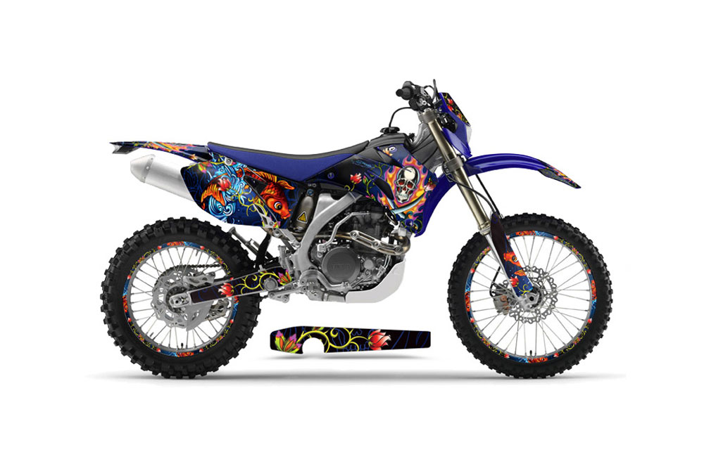 Yamaha WR450F Dirt Bike Graphic Kit - 2007-2011 Ed Hardy - Pirates Blue