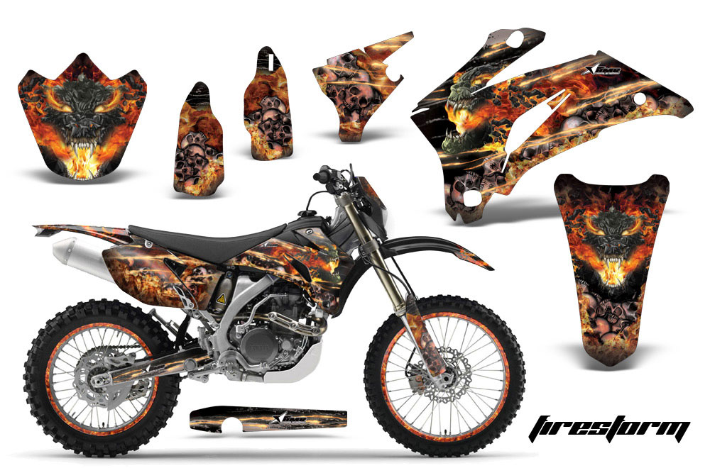 Yamaha WR450F Dirt Bike Graphic Kit - 2007-2011 Firestorm Black