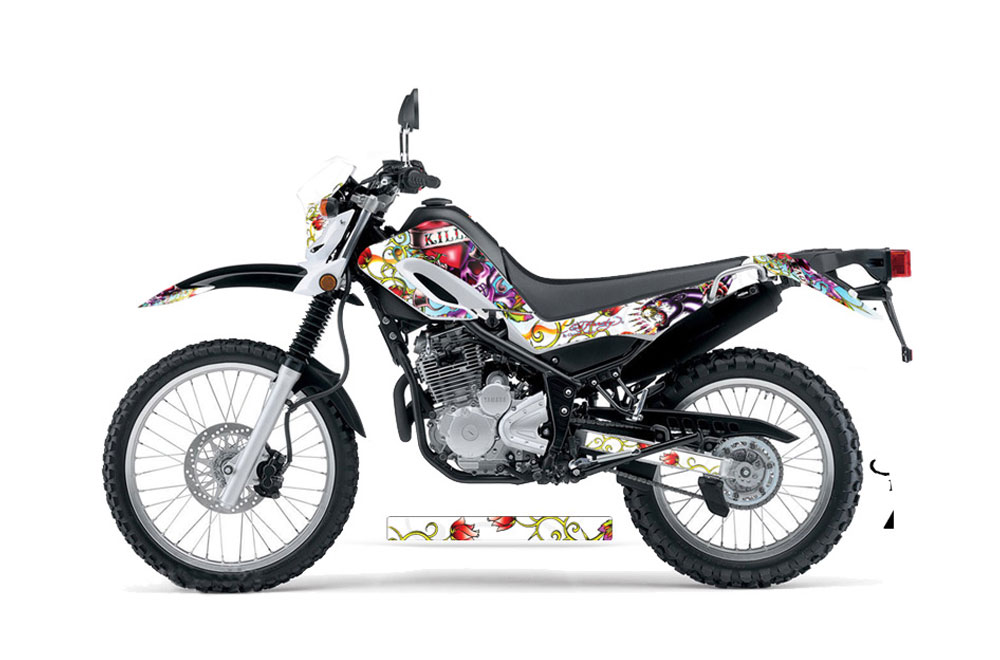 Yamaha XT250X Dirt Bike Graphic Kit - 2006-2018 Ed Hardy - Love Kills White