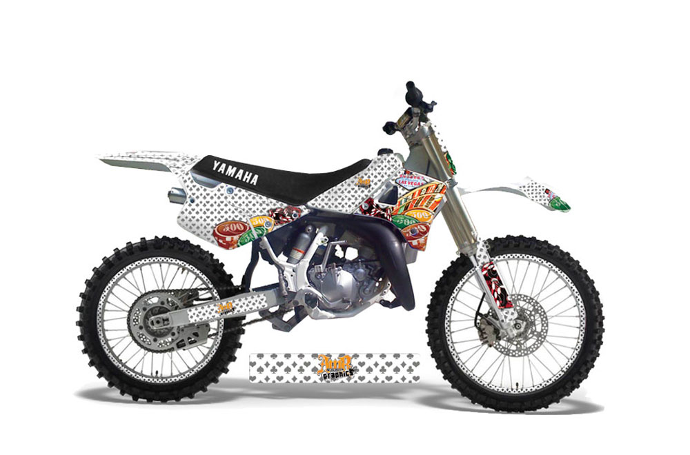 Yamaha YZ125 2 Stroke Dirt Bike Graphic Kit - 1991-1992 Vegas Baller White
