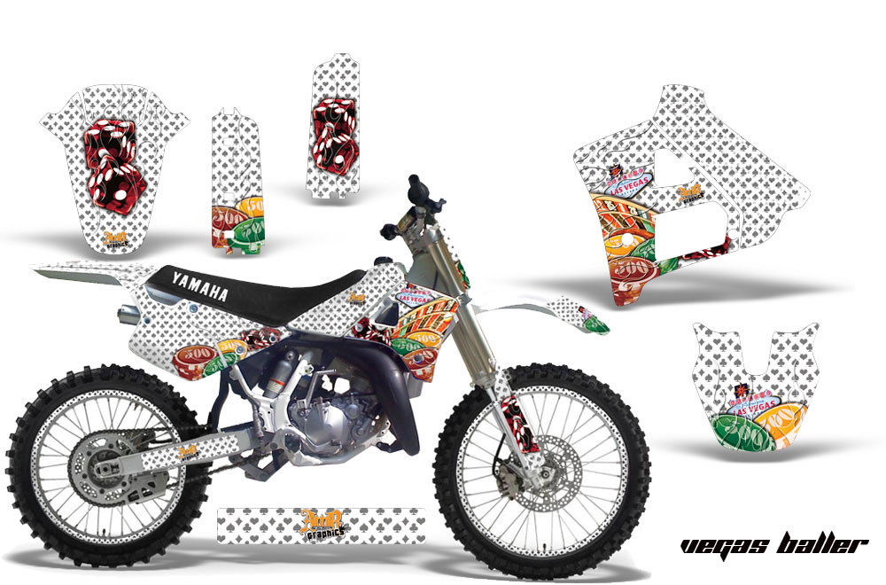 Yamaha YZ125 2 Stroke Dirt Bike Graphic Kit - 1991-1992 Vegas Baller White