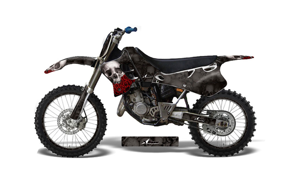Yamaha YZ125 2 Stroke Dirt Bike Graphic Kit - 1993-1995 Bone Collector Black