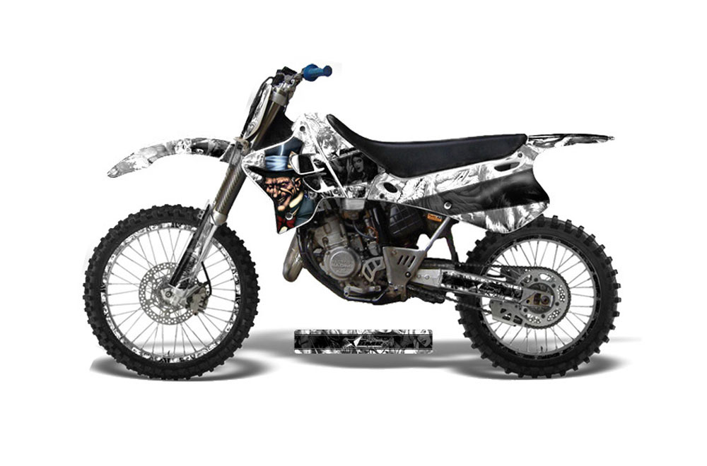 Yamaha YZ250 2 Stroke Dirt Bike Graphic Kit - 1993-1995 Mad Hatter White