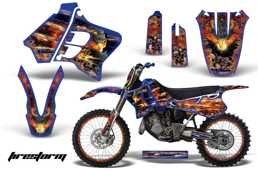 Yamaha YZ125 2 Stroke Dirt Bike Graphic Kit - 1993-1995 Firestorm Blue
