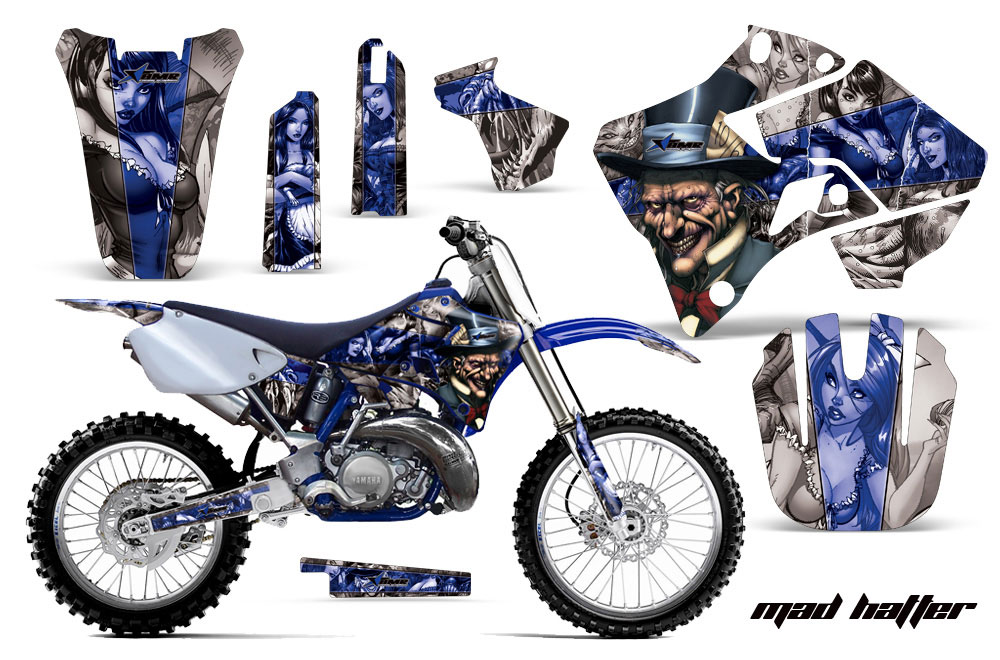 Yamaha YZ250 2 Stroke Dirt Bike Graphic Kit - 1996-2001 Mad Hatter Blue