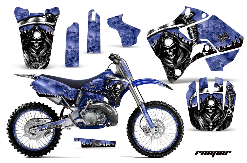 Yamaha YZ250 2 Stroke Dirt Bike Graphic Kit - 1996-2001 Reaper Blue