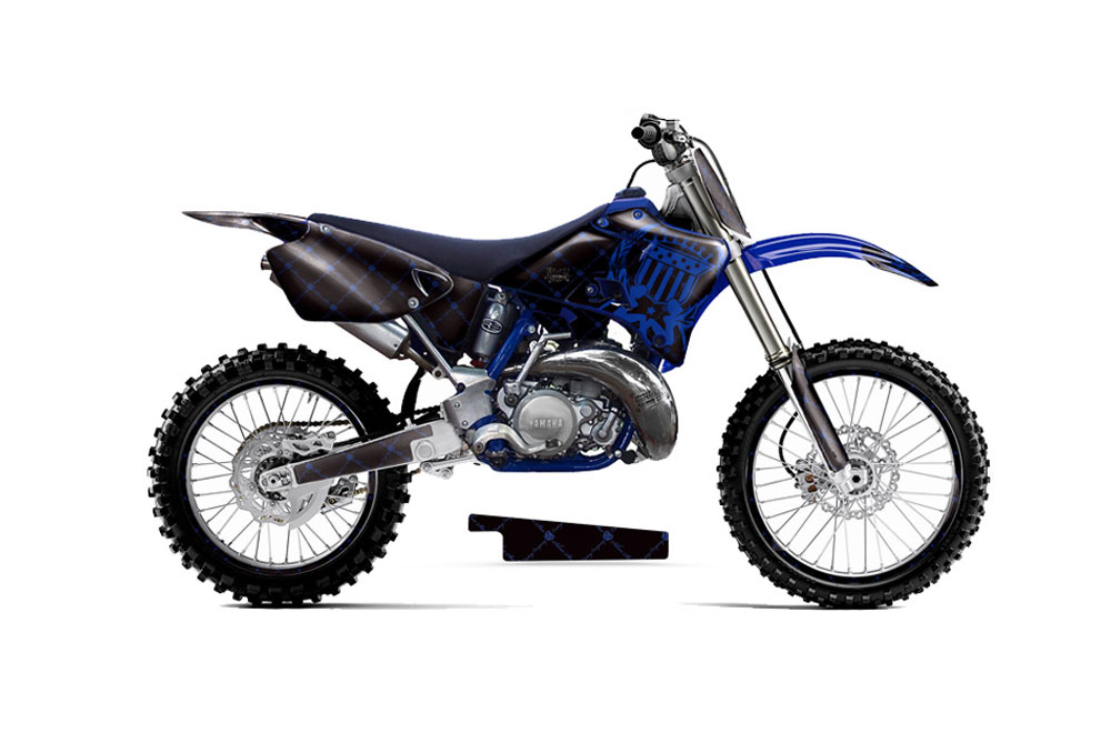 Yamaha YZ250 2 Stroke Dirt Bike Graphic Kit - 1996-2001 Silver Star - Reloaded Blue