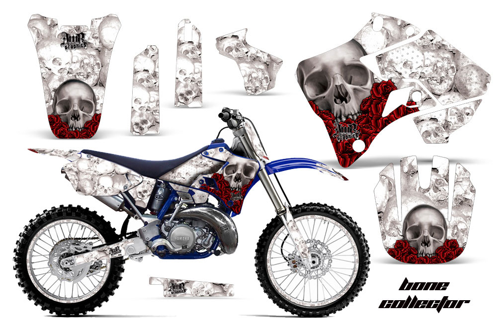 Yamaha YZ125 2 Stroke Dirt Bike Graphic Kit - 1996-2001 Bone Collector White