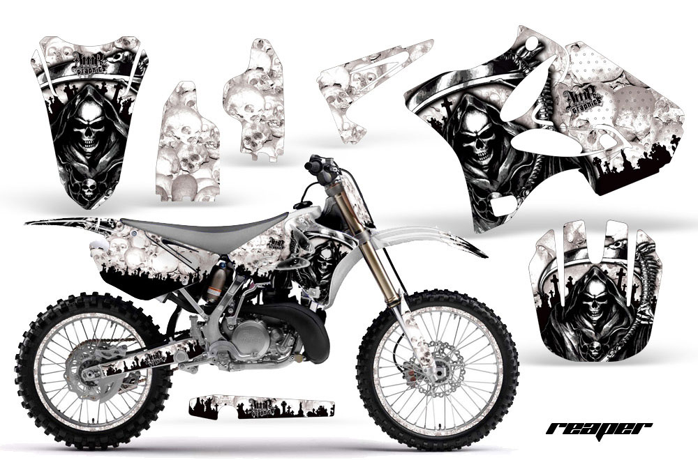 Yamaha YZ250 2 Stroke Dirt Bike Graphic Kit - 2002-2014 Reaper White