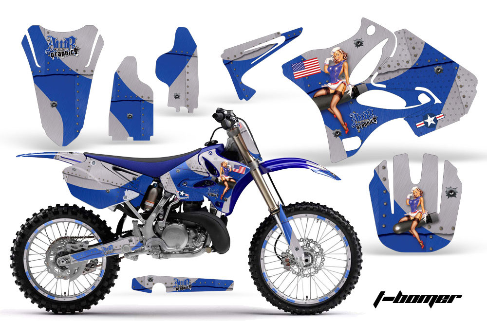 Yamaha YZ250 2 Stroke Dirt Bike Graphic Kit - 2002-2014 T Bomber Blue