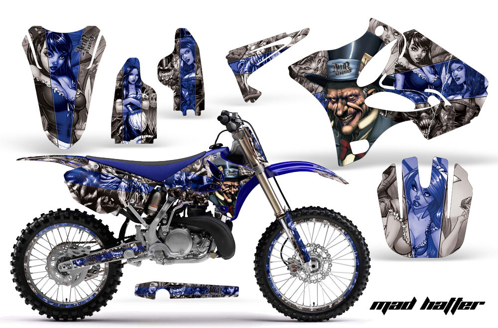 Yamaha YZ250 2 Stroke Dirt Bike Graphic Kit - 2002-2014 Mad Hatter Black