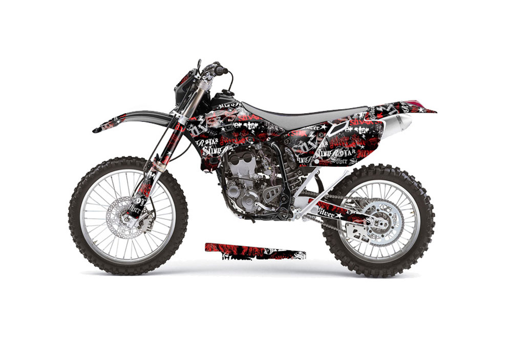 Yamaha YZ250 F Dirt Bike Graphic Kit - 2003-2005 Silver Star - Silverhaze Red