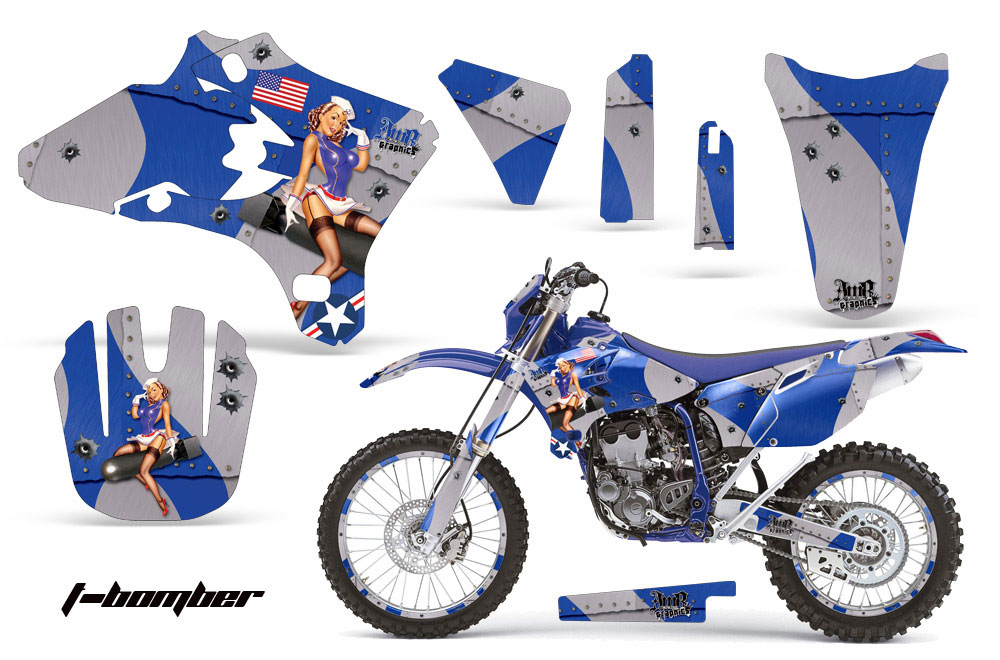 Yamaha YZ250 F Dirt Bike Graphic Kit - 2003-2005 T Bomber Blue