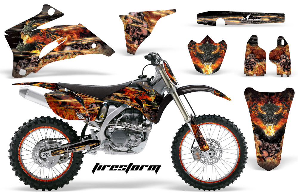 Yamaha YZ250F / YZ450F Dirt Bike Graphic Kit - 2006-2009 Firestorm Black
