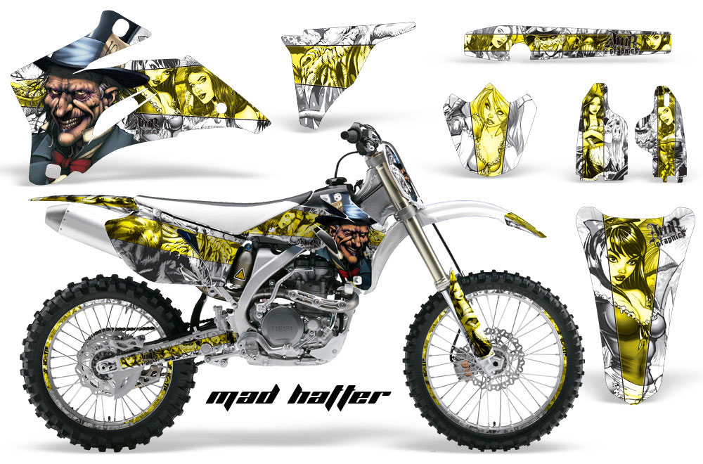 Yamaha YZ250F / YZ450F Dirt Bike Graphic Kit - 2006-2009 Mad Hatter Yellow