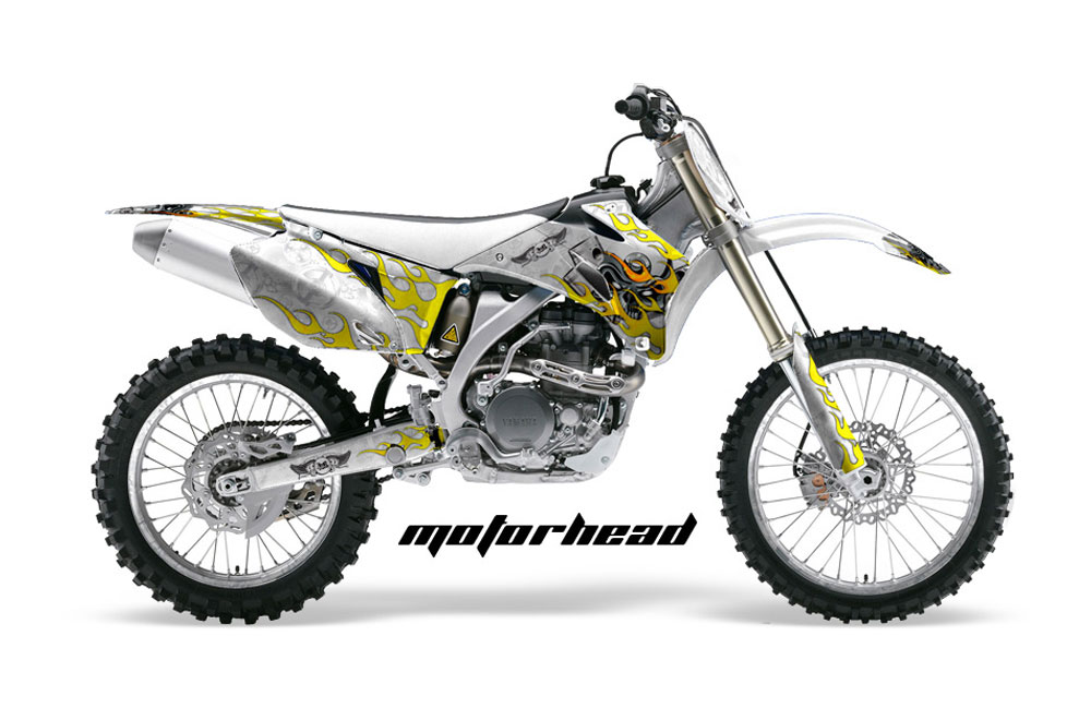 Yamaha YZ250F / YZ450F Dirt Bike Graphic Kit - 2006-2009 Motorhead White