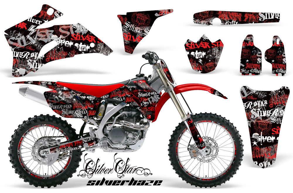 Yamaha YZ250F / YZ450F Dirt Bike Graphic Kit - 2006-2009 Silver Star - Silverhaze Red